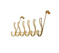 FantasHome Twisted Design Over the Door Hook Rack, Towel Hanger, Coat Rack for Bathroom, Bedroom or Laundry Room (Gold With 12 Hooks)