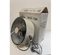 Fantasia 10" Retro Desk Fan In Gloss White Tilt Up And Down