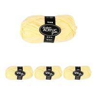 Fantasia Acrylic Yarn, L: 80 m, Light Yellow, 50g (Pack of 4)