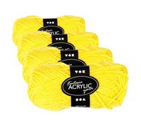 Fantasia Acrylic Yarn, L: 80 m, Yellow, 50g (Pack of 4)