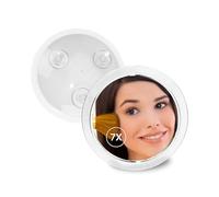 Fantasia Cosmetic Magnifying, Portable Travel Make Acrylic Frame and Suction Cups, Round Makeup Mirror with x7 Zoom for Shaving, tweezing, Hairdressing, etc, Silver, Ø 19cm, 7X
