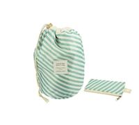 Fantasia - Drawstring Toiletry Bag: Hanging Cosmetic Bag for Makeup and Accessories - 23.5 cm High - Women's Toiletry Bag - Makeup Bag, Turquoise/White, Classic
