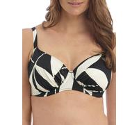 Fantasie Ile De Re Gathered Full Cup Bikini Top & Cream In Black Black 30DD