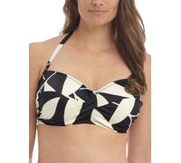 Fantasie Ile De Re Twist Bandeau Bikini Top & Cream In Black Black 30DD