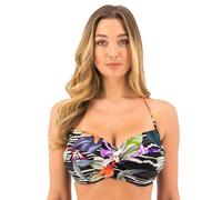Fantasie Maldives Underwired Twist Bandeau Bikini Top - Black Tropical - 30G
