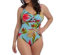 Fantasie Swim Women's Pichola Underwire Twist Front Swimsuit with Adjustable Leg One Piece, Aqua, 38DD