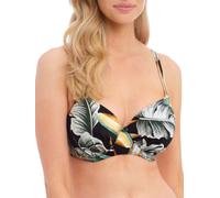 Fantasie Womens Bamboo Grove Gathered Full Cup Bikini Top - Black Polyamide - Size 42E