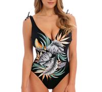 Fantasie Womens Bamboo Grove Plunge Swimsuit - Black Polyamide - Size 38D