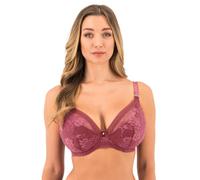 Fantasie Women's Fusion Lace Underwire Padded Plunge Bra, Opaque, Rosewood, 36E