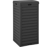 FANTASK 118L Trash Can with Lid with Extendable Liquid Tray & Handle, Outdoor Wheelie Bin Garden in Black, Waterproof Rubbish Bin for Porch, Backyard, Patio