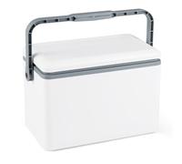 FANTASK 12 Litre Cool Box, Mobile Cool Box without Electricity with PU Full Foam Insulation, Insulated Box up to 2-3 Days Cooling for Camping, Picnic & Festivals (White)