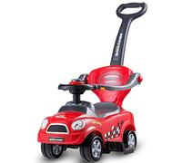 FANTASK 3-in-1 Push Car, Toy Car for Children from 2 to 6 Years (Red) with Removable Sliding Handle, Protective Bar & Hidden Storage Space, 85 cm x 46 cm x 85 cm