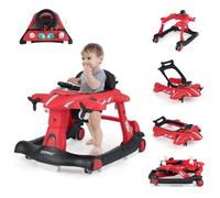 FANTASK Baby Stroller for Ages 6 Months and Up Foldable Height Adjustable Speed with Removable Music Box Airplane Design for 6 Months and Up - Red