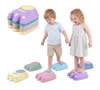 FANTASK Balancing Stones Set of 6 for Children | Stackable stepping stones with non-slip surface in monster motif, accessories and river stone design, from 3 years