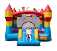 FANTASK Bouncy Castle with Slide, Children's Jumping Castle with Large Jumping Area Including Carry Bag & Repair Kit, for Indoor and Outdoor Use, 370 x 280 x 230 cm