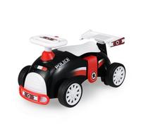 FANTASK Children's Push Car, Police with Universal Wheels, Horn & Music, Walker with Storage Space, Ride-On Car for Children from 1 Year (Black + Red)