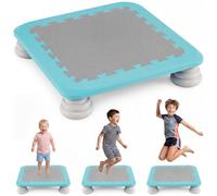 FANTASK Children's Trampoline 65 cm Square for Children Ages 3 and Up | For indoor and outdoor use, mini trampoline with 4 removable foot pads, up to 100 kg load capacity, garden trampoline