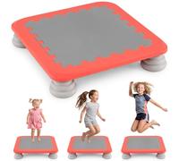 FANTASK Children's Trampoline 65 cm Square for Children Ages 3 and Up | For indoor and outdoor use, mini trampoline with 4 removable foot pads, up to 100 kg load capacity, garden trampoline