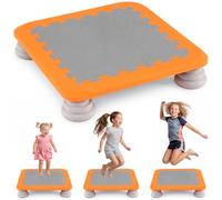 FANTASK Children's Trampoline 65 cm Square for Children Ages 3 and Up | For indoor and outdoor use, mini trampoline with 4 removable foot pads, up to 100 kg load capacity, garden trampoline