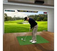 FANTASK Golf tee mat, 152 x 117 cm, golf practice mat including 2 rubber tees and 2 alignment rods