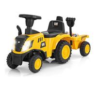 FANTASK Ride-on tractor with shovel and rake, removable, slide car with horn trailer, slide vehicle with engine sound and LED lights for children from 1 year