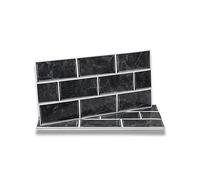 Fantasnight Black Stick on Tiles 30x15cm 48Pcs, Tile Stickers Brick for Bathroom, Waterproof Peel and Stick Vinyl, Self Adhesive Wall Kitchen Splashback