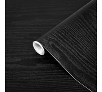 Fantasnight Black Wood Furniture Stickers 30x200cm Self Adhesive Wallpaper PVC Vinyl Paper Sticky Back Plastic for Walls Countertop Kitchen Bedroom Shelf Liner DIY