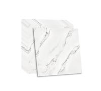 Fantasnight Marble Stick on Tiles 30 x 30cm 10Pcs, White Tile Stickers Self Adhesive Wall PET Peel and Stick Wall Glossy Stickers for Kitchen Bathroom