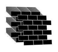 Fantasnight Stick on Tiles Black, Tile Stickers 10 pcs, Peel and Stick Tiles Waterproof, Removable Self Adhesive Vinyl Wall Tile Stickers for Bathroom, 2D Backsplash for Kitchen 30 x 30cm