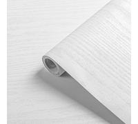 Fantasnight Sticky Back Plastic White Wood Effect Self Adhesive Vinyl 40 X 300 cm Peel and Stick Wallpaper Waterproof Decorative Furniture Stickers for Walls Countertop Kitchen Bedroom Shelf DIY