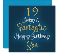 Fantastic 19th Birthday Cards for Son - 19 Today & Fantastic - Happy Birthday Card for Son from Mum or Dad, 145mm Greeting Cards Gift