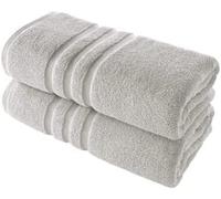 Fantastic 2X Premium Super Jumbo Bath Sheet 600GSM Highly Absorbent 100% Egyptian Cotton Quick Dry Extra Large Soft Fluffy Bath Sheet Towels(95X200cm) (Silver)