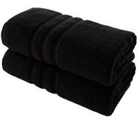 Fantastic 2X Premium Super Jumbo Bath Sheet 600GSM Highly Absorbent 100% Egyptian Cotton Quick Dry Extra Large Soft Fluffy Bath Sheet Towels(95X200cm) (Black)