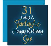 Fantastic 31st Birthday Cards for Son - 31 Today & Fantastic - Happy Birthday Card for Son from Mum or Dad, 145mm Greeting Cards Gift