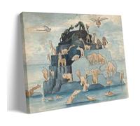 Fantastic Animals Left Off The Ark by Herbert Crowley - 1911-24 Surrealist Wall Art Print with Mythical Creatures And Marine Elements Room Aesthetic Print Art Wall Painting Canvas Modern Bedroom Deco