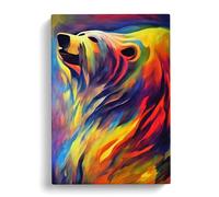 Fantastic Bear Canvas Print | Gallery Wrapped 30mm Frame Wall Art | 30x20 inches | Ready to Hang | Abstract Animals Picture | Living Room Bedroom Lounge Office