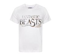 Fantastic Beasts And Where To Find Them Boy's Short Sleeved T-Shirt (Boys White) in White | Size: 5-6 Years Fantastic Beasts And Where To Find Them White 5-6 Years