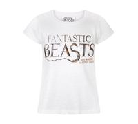 Fantastic Beasts And Where To Find Them Girl's Short Sleeved T-Shirt (Kids White) in White | Size: 7-8 Years Fantastic Beasts And Where To Find Them White 7-8 Years