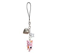 Fantastic Cat Beads Handmade Elegant Phone Strap Keychain Charm for Trendy Women Portable Gift for Trendy Phone Decoration, フリーサイズ