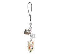 Fantastic Cat Beads Handmade Elegant Phone Strap Keychain Charm for Trendy Women Portable Gift for Trendy Phone Decoration, フリーサイズ