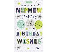 FANTASTIC COLOURFUL EMBOSSED TO A GREAT NEPHEW BIRTHDAY GREETING CARD
