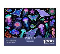 Fantastic Creatures of The Deep Sea Wooden Jigsaw Puzzle Waterproof 1000 Piece Puzzles for Adults Gifts Impossible Home Decoration