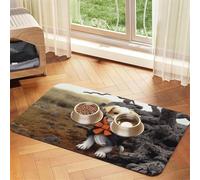 Fantastic Cute Dog Pet Feeding Mat Dog Cat Eating Food Absorbent Leather Tablecloth for and Water Bowl Waterproof No Stains Quick Dry Non-Slip 17.72 * 11.8IN