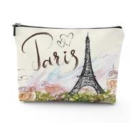 Fantastic Eiffel Tower Paris Makeup Bag, Romantic France Cosmetic Bag, Large Capacity Portable Toiletries, Make Up Bag Pouch for Women Girl, Travel Make Up Bag Birthday Gift Organizer Gifts