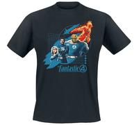 Fantastic Four Group Blue Grid T-Shirt black M