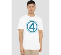 Fantastic Four Superhero Team T-Shirt, White Marvel White 4XL
