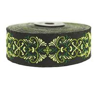 Fantastic Kurdele 10.9 Yards 1.37 inch Celtic Knot Green Jacquard Ribbon Trim Embroidered Sewing Band Woven Border 35976