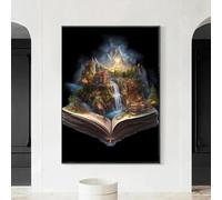 Fantastic Landscape Book Dreamland Fairyland Minimalist Wall Art Print Canvas Painting Poster for Modern Home Decor 40x60cm frame