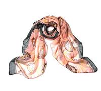 Fantastic Light Soft Silk Feel Clock and Chain Print Women Versatile Long Chiffon Shawl Wraps Muffler Scarf Four Colors Available, Pale Pink Clock Scarf, Large