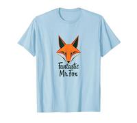 Fantastic Mr. Fox: Clever Woodland Creature Art T-Shirt, Men, Baby Blue, XXL